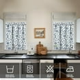 thumbnail image 4 of Kitchen Curtains 36 Inch Short - 3 Panel Set, Nautical Anchor Lighthouse Coastal Design, Rod Pocket Window Curtain for Beach House, Marine Ocean Wave Pattern, Easy Wash, 4 of 6
