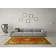 thumbnail image 3 of Ahgly Company Machine Washable Indoor Square Medallion Yellow Traditional Area Rugs, 7' Square, 3 of 4