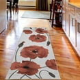 thumbnail image 2 of Floral Decorative Rug, Poppy Flowers Vivid Petals Buds Pastoral Purity Mother Earth Nature Design, Quality Carpet for Bedroom Dorm and Living Room, 6 Sizes, Persian Orange, by Ambesonne, 2 of 2