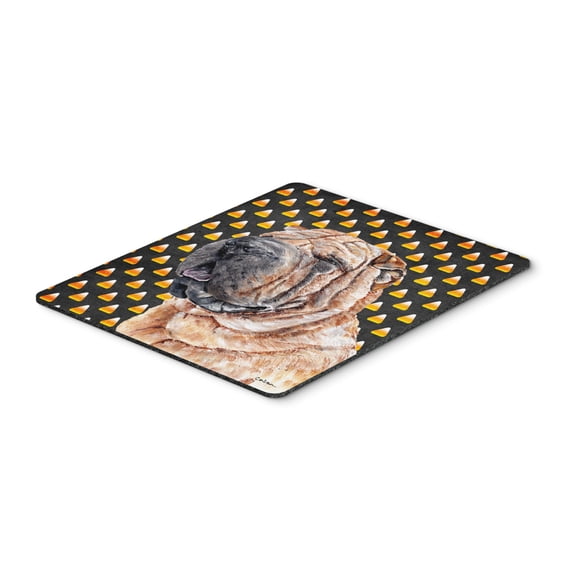 "Shar Pei Candy Corn Halloween Mouse Pad Hot Pad or Trivet"