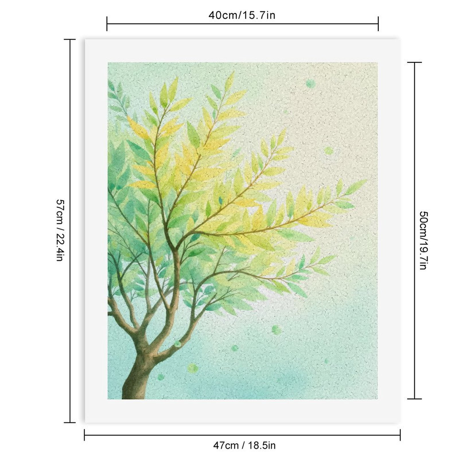 Paint By Numbers Kit for Adults Beginner - DIY Tree Branches Leafy Watercolor Art Canvas Painting Kits for Adults, Frameless Paint By Number for Adults for Home Wall Decor 16x20 Inch