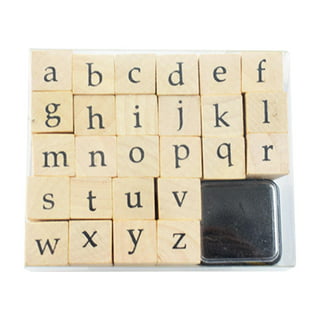 Alphabets and Numbers Stamps With Black Ink Pad Letters Wooden Rubber Stamps  Set of 40 Pcs for Journal Diary Planner Decoration 2 Style 
