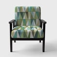 thumbnail image 3 of Designart "Geometric Green Triangle III" Upholstered Mid-Century Accent Chair - Arm Chair, 3 of 5