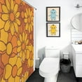 thumbnail image 5 of Retro 70S Orange Floral Shower Curtain for Bathroom, Polyester Cloth Shower Curtain with Hooks, Modern Shower Curtain, Art Deco Shower Curtain, 72x72 inch Shower Curtain, 12 Hooks, 5 of 5
