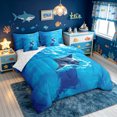 thumbnail image 2 of meiyoeat Sea Manta Ray Twin Bedding for Men Boys, Sunlight Wave Wildlife Bedding Comforter Set, Blue, Reversible, 7-Piece, 2 of 6