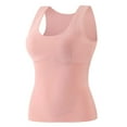 thumbnail image 2 of Roncen Women's Winter Fleece-Lined Seamless Camisole - Solid Color Thermal Undershirt with Built-in Padded Bra - Warm Lined Tank Top for Layering, Comfortable No-Slip Base Layer, 2 of 8