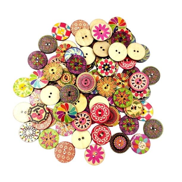 Jumpingount 100 piezas de botones de mixtos agujeros en forma de cuenco Scrapbooking suministros para el hogar botón para coser ropa 15/20x25mm Accesorios de disfraces 15mm Jumpingount AP010806-01