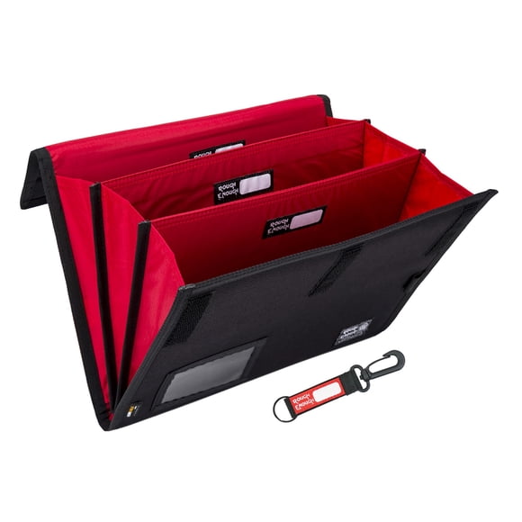 Rough Enough Dossier Accordéon Extensible Organiseur de Documents Portable Portfolio Extensible pour Bureau Voyage Noir Cordura