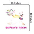 thumbnail image 3 of LLAMA - Kids Nursery Bedroom Art Alpaca Animal Decoration Multicolored Llama Accessories Flowers & Fireworks Design Vinyl Adhesive Wall Decal - Home Art Customized Name Wall Decal Sticker 20" x 18", 3 of 3