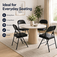 thumbnail image 6 of Alvantor 4-Pack Black Folding Chairs,Padded PVC Seat and Back,Steel Frame,Portable Seating for Home Office Party Event,330 lbs Capacity, 6 of 11
