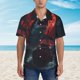 thumbnail image 2 of Balery Red Moon Shark Sailboat Camisas hawaianas de manga corta para hombre, camisas playeras de corte holgado, camisas de vacaciones con botones,Small, 2 of 7