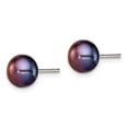 thumbnail image 2 of Auriga 925 Sterling Silver Black FWC Pearl Stud Earrings for Women(L-7 to 8mm, W- 7 to 8mm), 2 of 5
