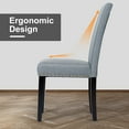 thumbnail image 5 of Costway Set of 2 Fabric Dining Chairs Upholstered with Nailhead Trim Light Grey, 5 of 9