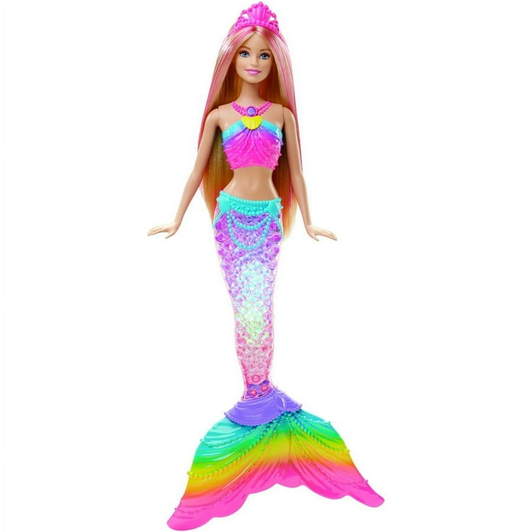 Mermaid Barbie Doll with Light Up Rainbow Tail Mermaid Toys
