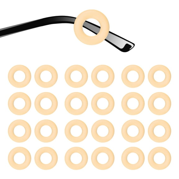 12 Pairs Glasses Ear Grip 0.52" Silicone Ring Type Eyewear Retainer, Skin Color