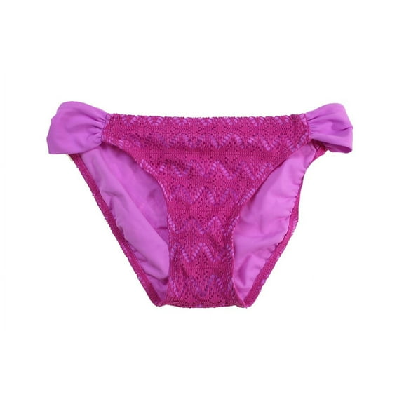 Hula Honey PINK LILAC Crochet Side-Tie Hipster Bikini Swim Bottom, US X-Small