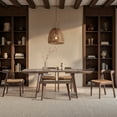 thumbnail image 3 of Accent Chairs Capri Woven Seat Oak Wood Dining Chair Dark Brown Red Oak,Fabric Accent Chairs, 3 of 16