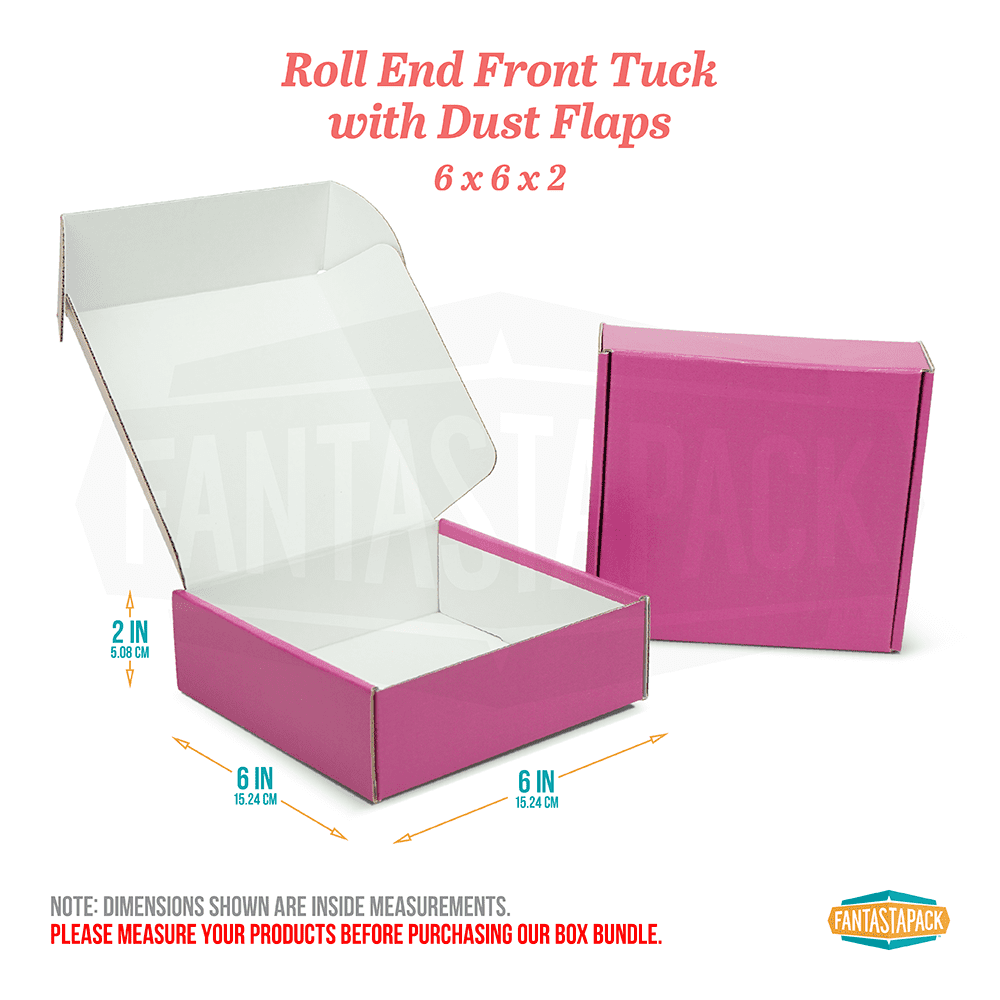  Soxuding Pink Shipping Boxes 6x6x2in - Pack of 20