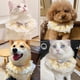 thumbnail image 5 of Collar para perro y gato con perla, babero para mascotas, bufandas bonitas, collar con correa para el cuello, suministros para disfraces de mascotas (amarillo), 5 of 5