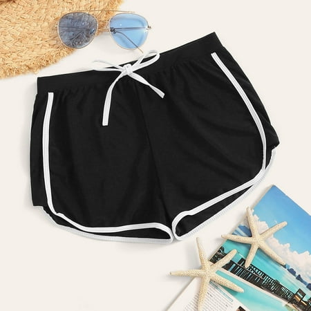 Baqcunre Swim Suits for Women 2024  Women Buttons Running High Waist Bikini Lace Up Swim Bikini Bottom Pinted Swim Tankini  Tankini Swimsuits for Women  Bikini Sets for Women Black L