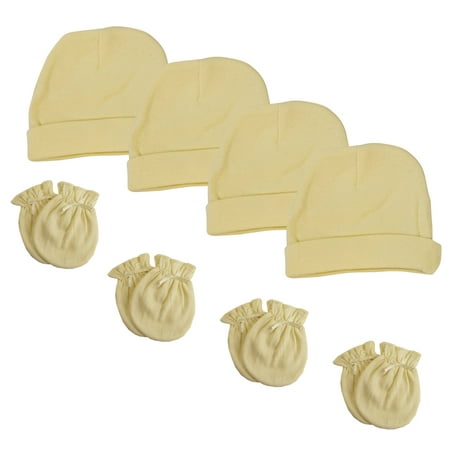 

Baby Boy Baby Girl Unisex Infant Caps and Mittens (Pack of 8)