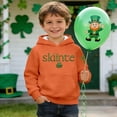 thumbnail image 5 of Kids Waffle St Patrick's Day Hoodie Shamrock Slainte Print Crew Neck Pullover With Pockets Orange 9 Y-10 Y, 5 of 7