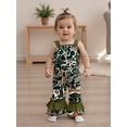 thumbnail image 4 of BemeyourBBs Baby Girls Camouflage Outfit Toddler Girls Cami Jumpsuit Sleeveless Suspender Flared Pants Overalls, 4 of 9