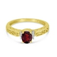 thumbnail image 6 of 14k Yellow Gold Oval Garnet And Diamond Ring, 6 of 6