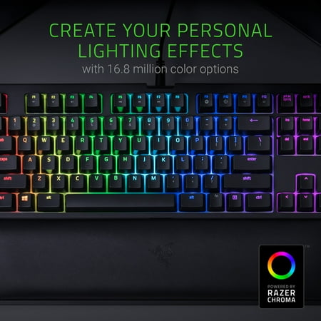 Razer - BlackWidow Chroma V2 Tournament Edition TKL Wired Mechanical Green Switch Gaming Keyboard with RGB Chroma Backlighting - Black