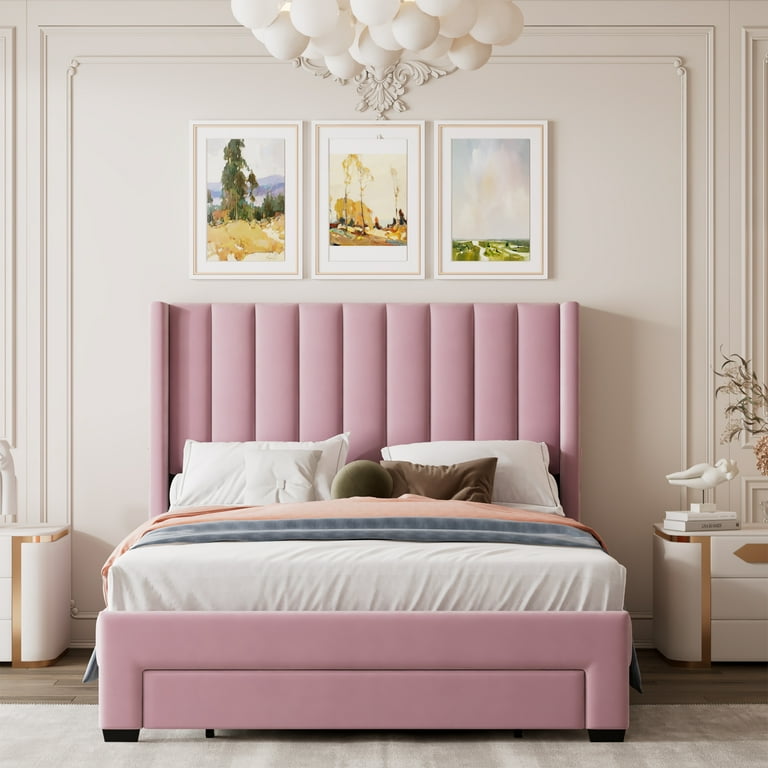 Baby pink double clearance bed