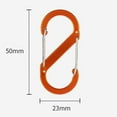 thumbnail image 2 of Sportteer Hanging Buckle 2Pcs Colored Carabiner Zipper Lock Clips Strong Load-bearing Portable Outdoor Camping Keyring Clips S-shaped Carabiners Aluminum Alloy Hanging Buckle, 2 of 9
