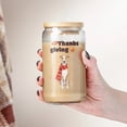 thumbnail image 4 of Happy Thanksgiving Whippet with Turkey Pumpkins Autumn Vibes 16oz Glass Cup Mug Dog Lover Glass Can with Bamboo Lid and Straw - 12018, 4 of 5