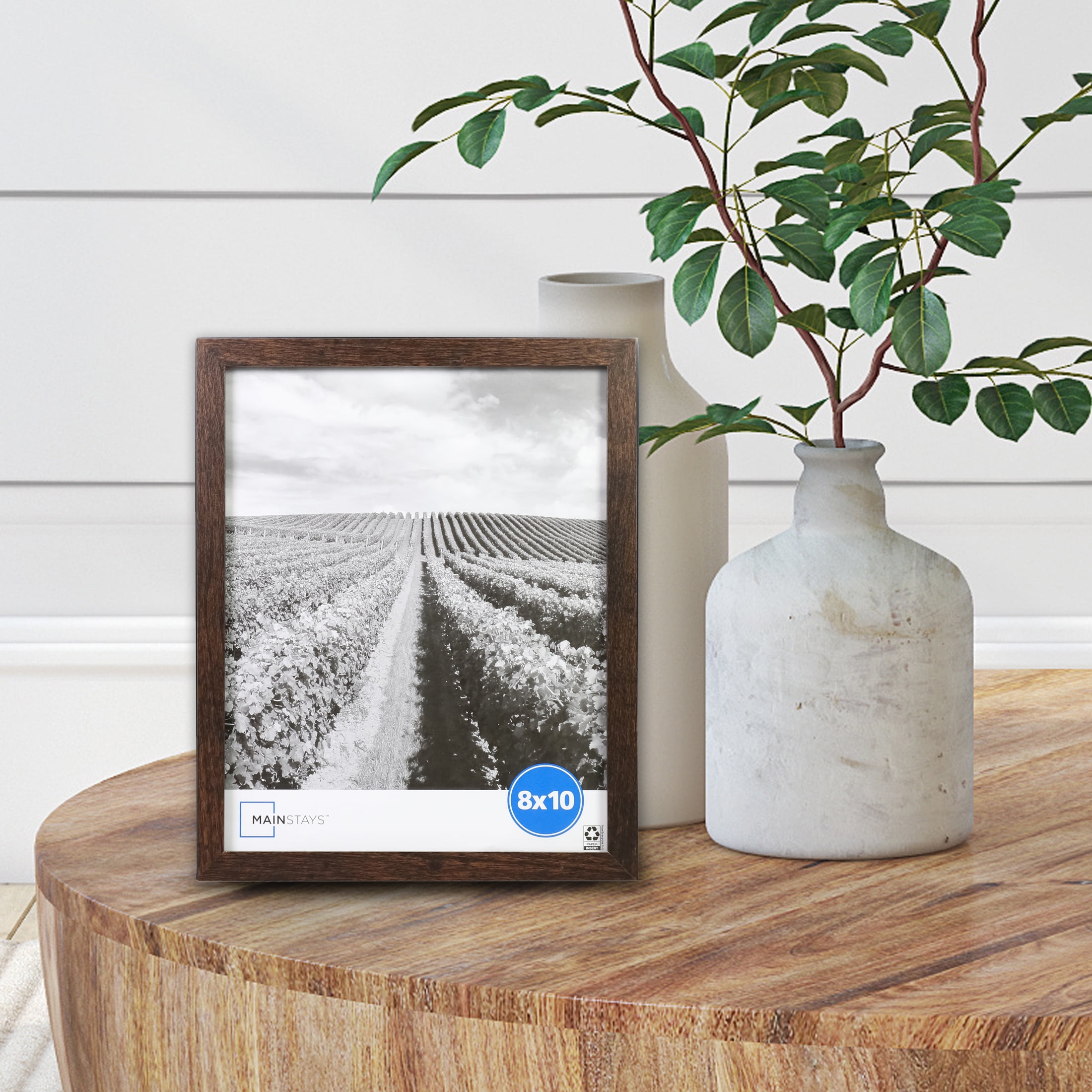 Mainstays – 8x10 Picture Frame – Brown Linear Program Tabletop Photo Frame, Set of 6