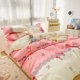 thumbnail image 1 of Juego de cama de algodón lavado kawaii para niñas, funda de edredón con estampado lindo, sábanas planas para cama individual, matrimonial y queen y fundas de almohada, 1 of 6