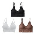 thumbnail image 1 of ado extraíble con cuello en V de 3 piezas, sin costuras, camisola, camiseta corta Hugo Chaleco Bralette de algodón para mujer, 1 of 10