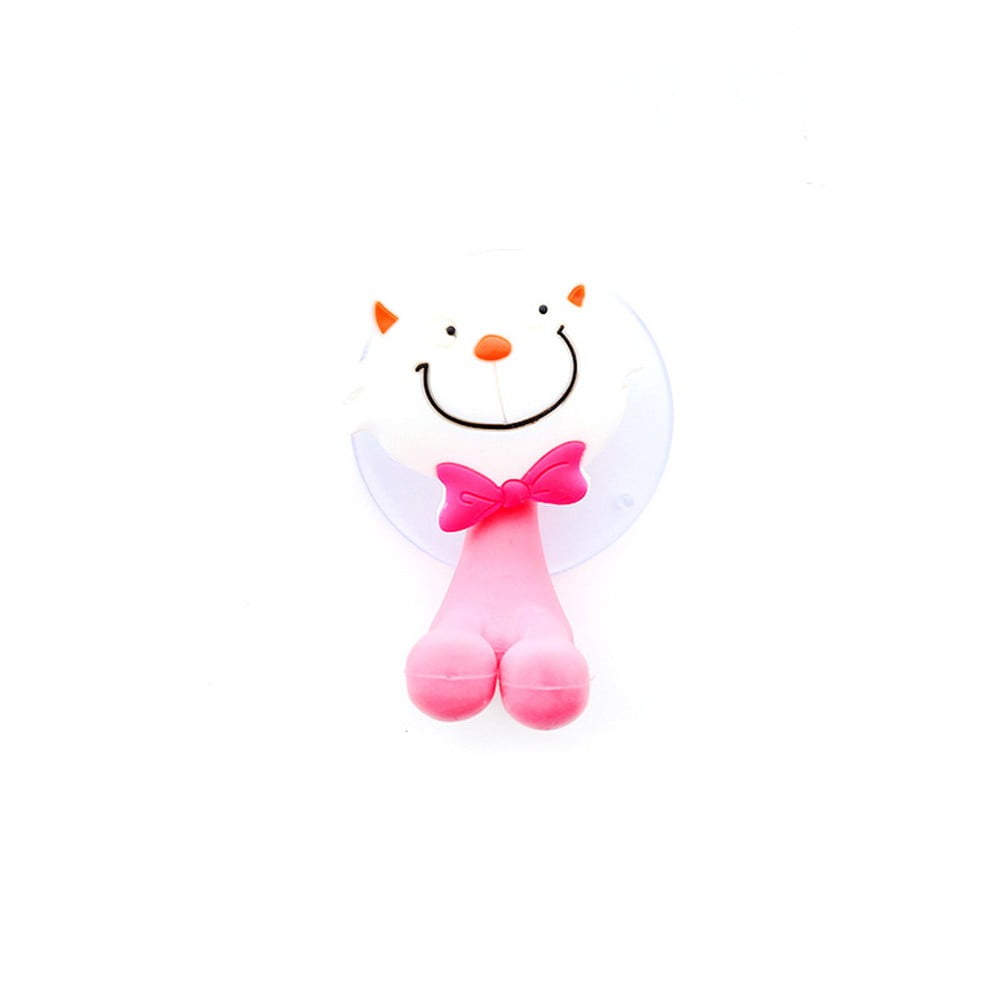 Cartoon Animal Toothbrush Holder Wall Mount Sucker Bathroom Suction Cup Kids 