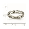 thumbnail image 6 of Titanium Polished Criss Cross 4mm Grooved Ring, 6 of 7