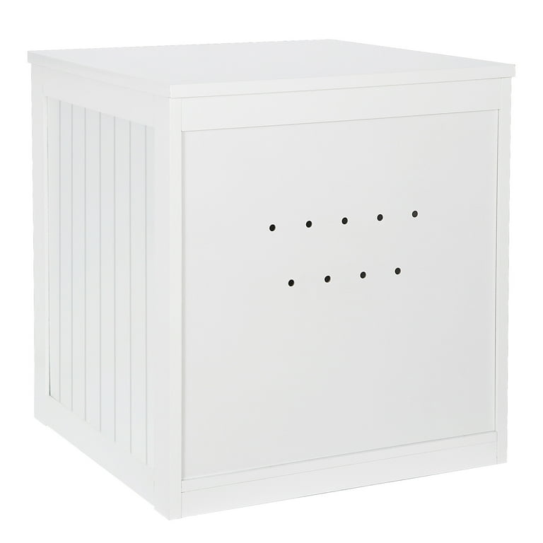 HomGarden White Cat Washroom Enclosure MDF Side Table, Hidden