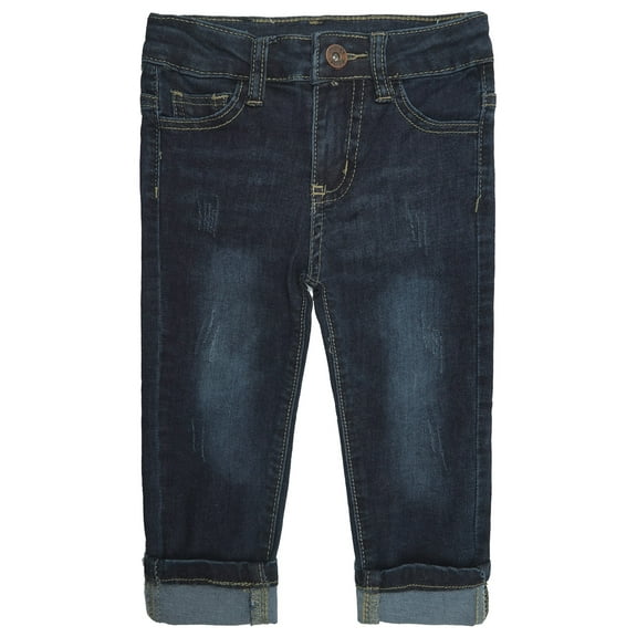 KIDSCOOL SPACE Baby Girls Boys Jeans,Elastic Band Inside Ripped Stretchy Soft Thin Summer Denim Slim Pants,4-5 Years