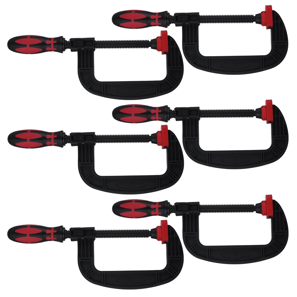 4Piece Heavy Duty C Clamp Set, 7.6inch One Handed Clamp Quick Release