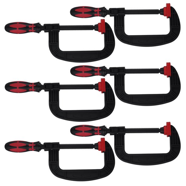 4Piece Heavy Duty C Clamp Set, 7.6inch One Handed Clamp Quick Release