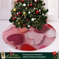thumbnail image 2 of Pink Heart Painted with Paint Christmas Tree Skirt Stand Mat Waterproof Floor Protection Mat for Holiday Decoration, 2 of 6