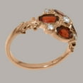 thumbnail image 3 of LBG British Made 18k Rose Gold Natural Diamond & Garnet Womens Statement Ring - 33 size options - Size 7, 3 of 6