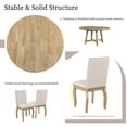 thumbnail image 5 of Farmhouse Dining Table Set for 4，Solid Wood Round Extendable Table and 4 Upholstered Dining Chairs , Natural Wood Wash, 5 of 7