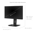 thumbnail image 5 of ViewSonic VG2756A-2K 27 Inch IPS 1440p Docking Monitor with 100W USB C, Ethernet RJ45, HDMI, Display Port and 40 Degree Tilt Ergonomics Daisy Chain for Home and Office,Black, 5 of 5