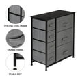 thumbnail image 3 of Ktaxon Dresser with 3 Big 4 Small Drawers - Furniture Storage Tower Unit,Steel Frame, Wood Top, Easy Pull Fabric Bins,Gray, 3 of 7