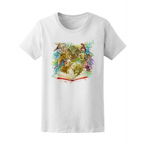 Dinosaur Tropical Exotic Forest T-Shirt Women -Image by Shutterstock, Female Small