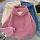 thumbnail image 2 of Abrigo grueso de invierno para mujer, chaqueta gruesa y cálida, abrigo polar de terciopelo coral de doble cara, chaquetas polares, jersey con bordado en la parte superior, 2 of 5