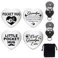 thumbnail image 1 of Heart Double-Sided Engraved Stainless Steel Commemorative Decision Maker Coin Set Pocket Hug Coin Inspirational Quote Coin with Velvet Cloth Drawstring Bags Word 25x25x2mm DIY, 1 of 7