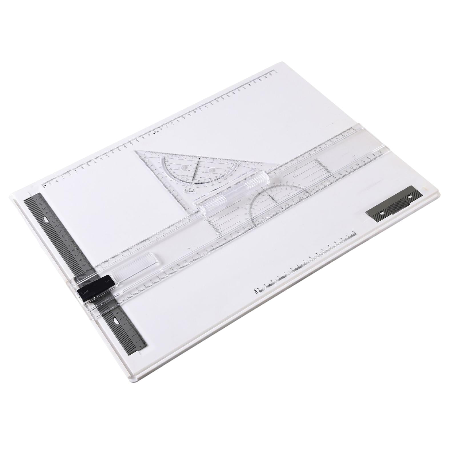 SALEMAR A3 Drafting Table Drawing Board, Drawing Tool Set Graphic Architectural Sketch Board with Parallel Motion, Set Square, Clamps, Protractor, Ant